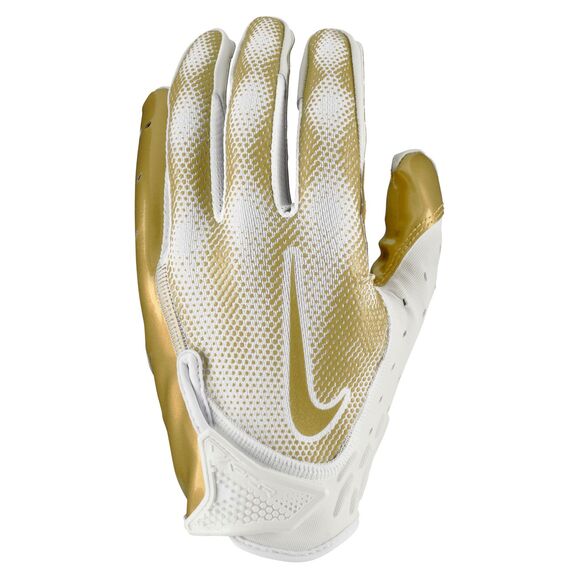NWT Nike Vapor Jet Metallic 7.0 White/Metallic Gold Football Gloves Mens Size M - Picture 2 of 7